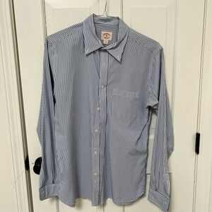 Brooks Brothers Navy and White Striped Button Down Shirt